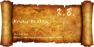 Kruty Britta névjegykártya
